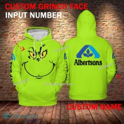 Albertsons Grinch Face 3D Hoodie, Sweater Green Brand Full Print Custom Number And Name