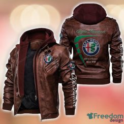 Alfa Romeo 2D Leather Jacket Black Brown Corlor Printing Gift For Men Product Photo 2