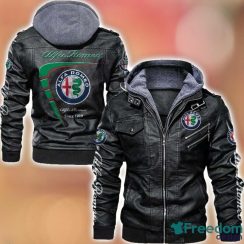 Alfa Romeo 2D Leather Jacket Black Brown Corlor Printing Gift For Men Alfa Romeo 2D Leather Jacket Black Brown Corlor Printing Gift For Men
