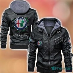 Alfa Romeo 2D Leather Jacket Black Brown Corlor Printing Gift For Men Trending Alfa Romeo 2D Leather Jacket Black Brown Corlor Printing Gift For Men Trending