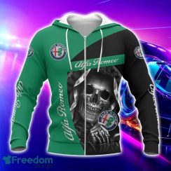 Alfa Romeo All Over Printed Skull T-Shirt Sweatshirt Hoodie Bomber Jacket For Car Lover Product Photo 2