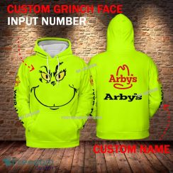 Arby’s Grinch Face 3D Hoodie, Sweater Green Brand Full Print Custom Number And Name Arby’s Grinch Face 3D Hoodie, Sweater Green Brand Full Print Custom Number And Name