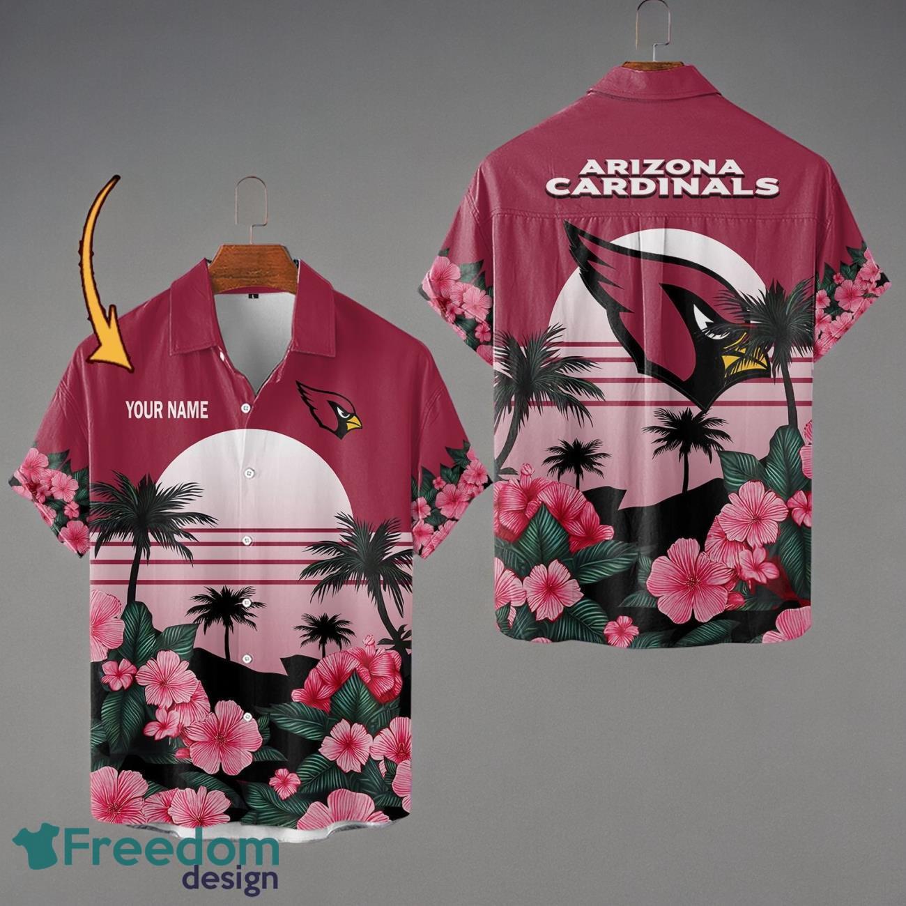 Arizona Cardinals Hawaiian Shirt & Short Custom Name Aloha Beach For Fans Product Photo 1