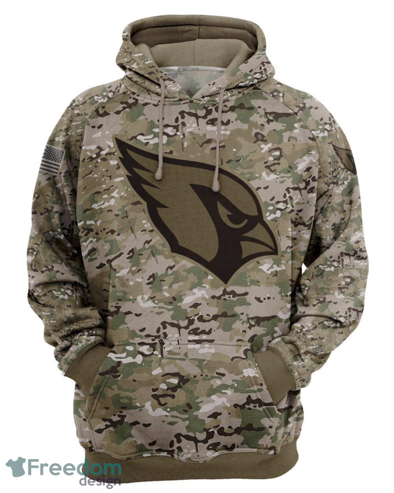 Arizona CardinalsCamo Military Pattern 3D Hoodie For Fans image Arizona CardinalsCamo Military Pattern 3D Hoodie For Fans Product Photo 2