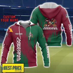 Arizona Coyotes 3D All Printed T-Shirt Sweathirt Hoodie Bomber Jacket Personalized Name For Fans