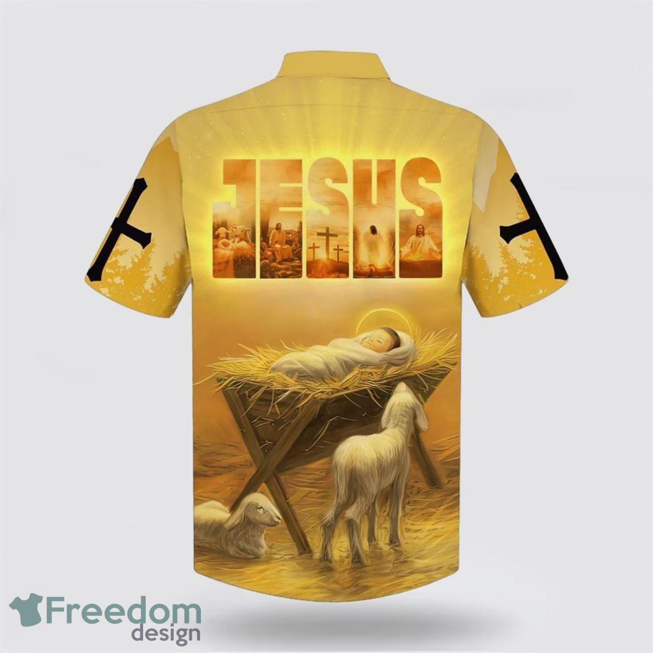 Baby Jesus In A Manger 3D Printing Summer Beach Shirt Hawaiian Shirts image Baby Jesus In A Manger 3D Printing Summer Beach Shirt Hawaiian Shirts Product Photo 2