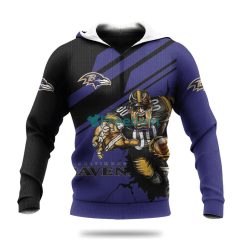 Baltimore Ravens American Football NFL Hoodie 3D All Over Print Keep Warm For Men And Women Product Photo 1