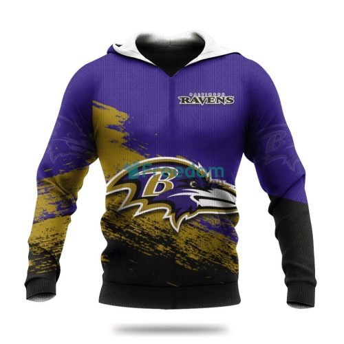 Baltimore Ravens Grunge Style Hot Trending NFL Hoodie 3D All Over Print Keep Warm For Men And Women Product Photo 1