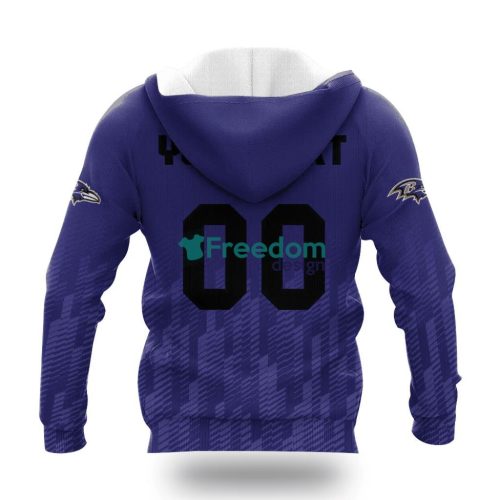 Baltimore Ravens Logo Sport Ombre NFL Hoodie 3D All Over Print Keep Warm For Men And Women Product Photo 2