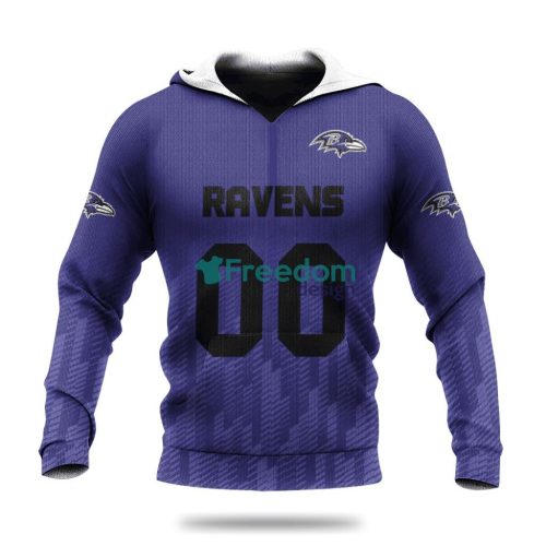 Baltimore Ravens Logo Sport Ombre NFL Hoodie 3D All Over Print Keep Warm For Men And Women Product Photo 1