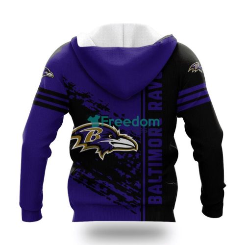 Baltimore Ravens Quarter Style NFL Hoodie 3D All Over Print Keep Warm For Men And Women Product Photo 2