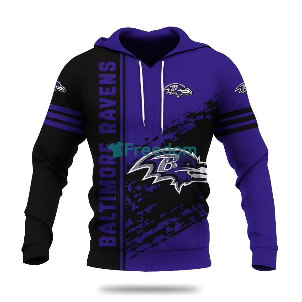 Baltimore Ravens Quarter Style NFL Hoodie 3D All Over Print Keep Warm For Men And Women Product Photo 1