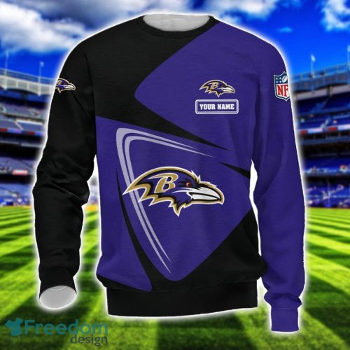 Baltimore Ravens Team 3D T-Shirt Sweatshirt Hoodie Bomber Custom Name Sport Gift For Men And Women Product Photo 3