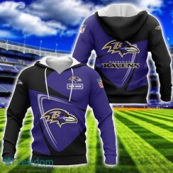 Baltimore Ravens Team 3D T-Shirt Sweatshirt Hoodie Bomber Custom Name Sport Gift For Men And Women