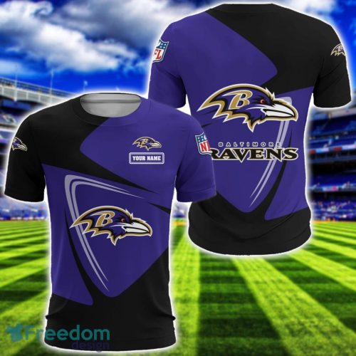 Baltimore Ravens Team 3D T-Shirt Sweatshirt Hoodie Bomber Custom Name Sport Gift For Men And Women Product Photo 5