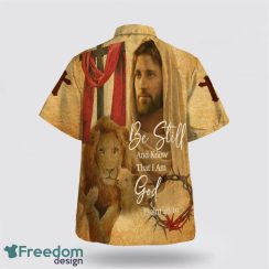 Be Still And Know That I Am God Jesus Christ And Lion 3D Printing Summer Beach Shirt Hawaiian Shirts Product Photo 2