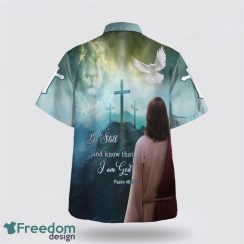 Be Still And Know That I Am God Jesus Lion And Dove 3D Printing Summer Beach Shirt Hawaiian Shirts Product Photo 2