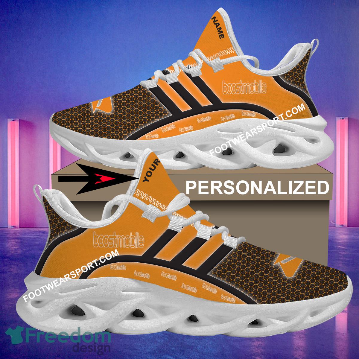 Boost Mobile Max Soul Shoes Brand For Fans Gift Envision Running Sneaker Custom Name Max Soul Shoes - Boost Mobile Brand Max Soul Sneaker Personalized_1