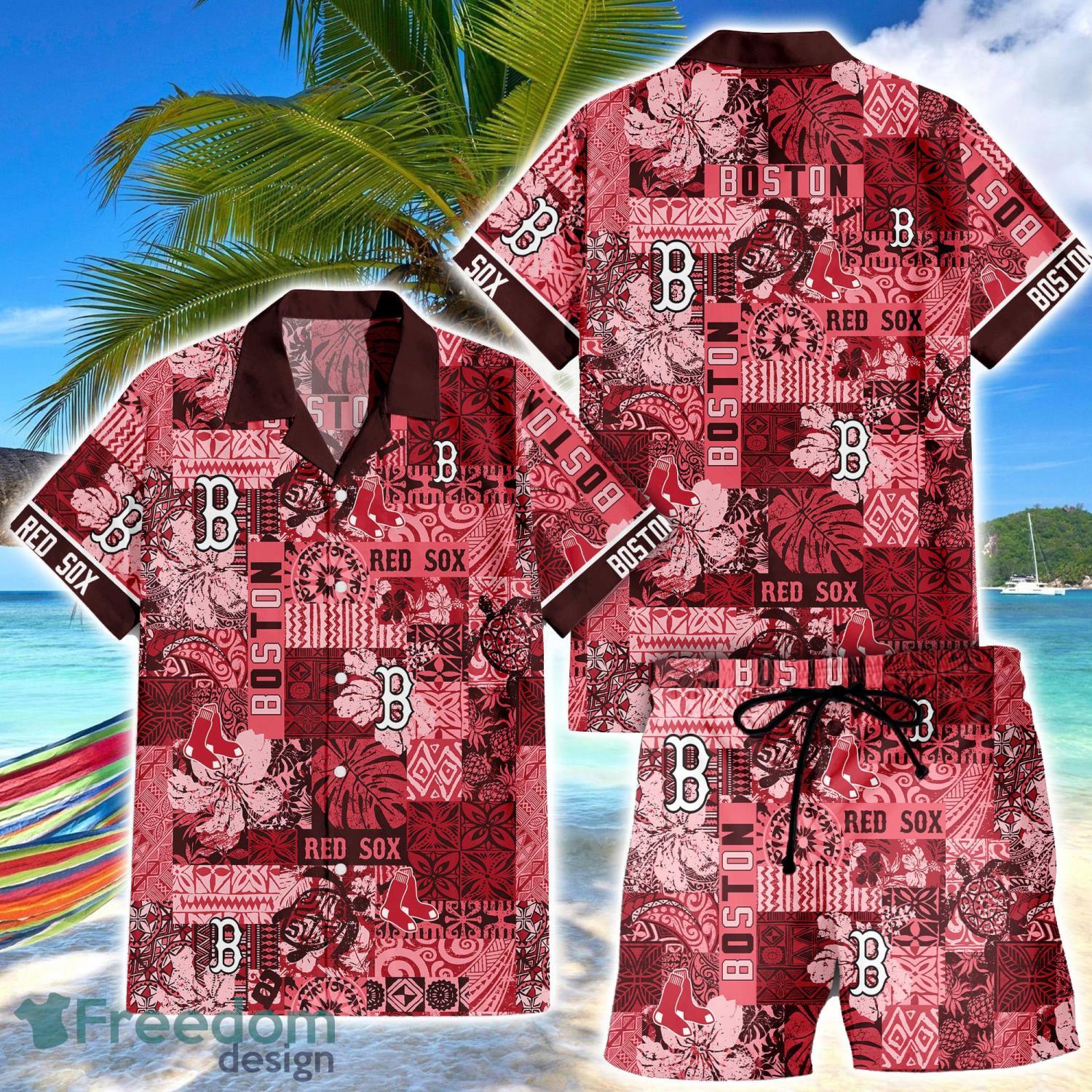 Boston Red Sox Hawaiian And Shorts Sets MLB Team Product Photo 1