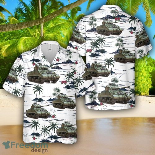 British Army Sherman VC Firefly Tank Hawaiian Shirt 3D Printed Shirt Product Photo 1