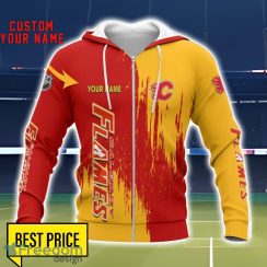 Calgary Flames 3D All Printed T-Shirt Sweathirt Hoodie Bomber Jacket Personalized Name For Fans Product Photo 2