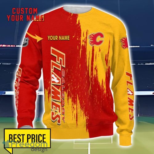 Calgary Flames 3D All Printed T-Shirt Sweathirt Hoodie Bomber Jacket Personalized Name For Fans Product Photo 3