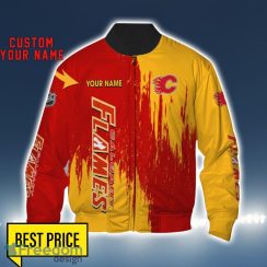 Calgary Flames 3D All Printed T-Shirt Sweathirt Hoodie Bomber Jacket Personalized Name For Fans Product Photo 4