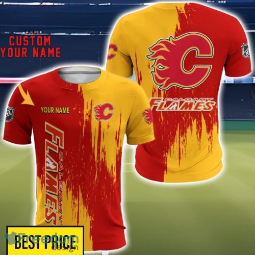 Calgary Flames 3D All Printed T-Shirt Sweathirt Hoodie Bomber Jacket Personalized Name For Fans Product Photo 5