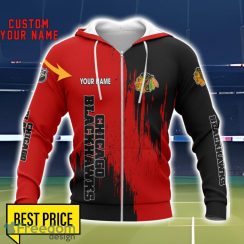 Chicago Blackhawks 3D All Printed T-Shirt Sweathirt Hoodie Bomber Jacket Personalized Name For Fans Product Photo 2