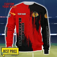 Chicago Blackhawks 3D All Printed T-Shirt Sweathirt Hoodie Bomber Jacket Personalized Name For Fans Product Photo 3