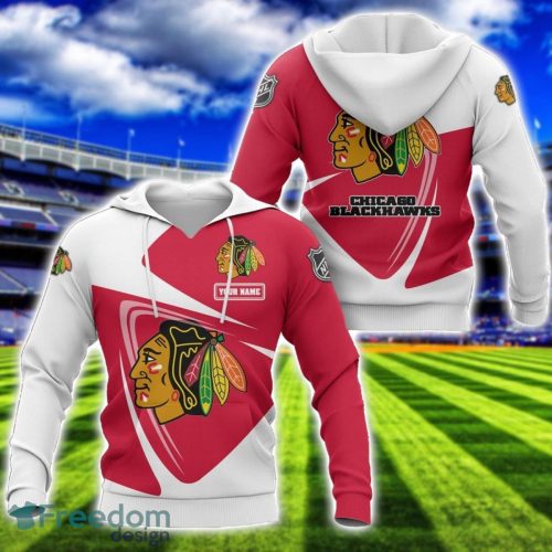 Chicago Blackhawks Team 3D T-Shirt Sweatshirt Hoodie Bomber Custom Name Sport Gift For Men And Women Product Photo 1