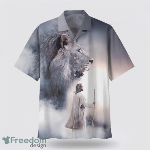 Christian Jesus Lion 3D Printing Summer Beach Shirt Hawaiian Shirts Product Photo 1