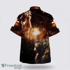 Christian Jesus Lion And Cross 3D Printing Summer Beach Shirt Hawaiian Shirts Product Photo 2