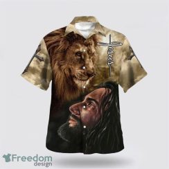 Christian Jesus Lion3D Printing Summer Beach Shirt Hawaiian Shirts For men And Women Product Photo 1