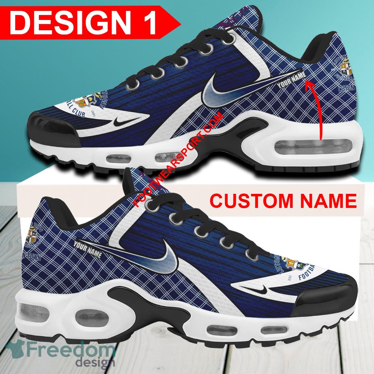 Custom Name EPL Luton Town Air Cushion Sport Shoes TN Sneakers Gift Sneakers Fans - EPL Luton Town Air Cushion Sport Shoes Style 1 TN Sneakers