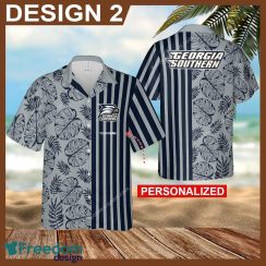 Custom Name Georgia Southern Eagles 3D Hawaiian Shirt Gold Flower Vintage All Over Print For Beach - Georgia Southern Eagles Hawaiian Shirt New Trending Style 2