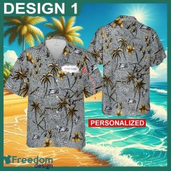 Custom Name Georgia Southern Eagles 3D Hawaiian Shirt Gold Flower Vintage All Over Print For Beach - Georgia Southern Eagles Hawaiian Shirt New Trending Style 1