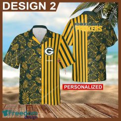 Custom Name Green Bay Packers 3D Hawaiian Shirt Gold Flower Vintage AOP Gift Summer - Green Bay Packers Hawaiian Shirt New Trending Style 2