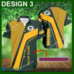 Custom Name Green Bay Packers 3D Hawaiian Shirt Gold Flower Vintage AOP Gift Summer - Green Bay Packers Hawaiian Shirt New Trending Style 3