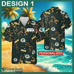 Custom Name Green Bay Packers 3D Hawaiian Shirt Gold Flower Vintage AOP Gift Summer - Green Bay Packers Hawaiian Shirt New Trending Style 1