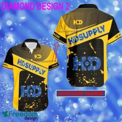 Custom Name Hd Supply AOP Hawaiian Shirt Gold, Diamond, Silver For Beach - Brand Style 2 Hd Supply Style DiamondHawaiian Shirt Personalized