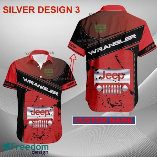 Custom Name Jeep Wrangler Racing Hawaiian Shirt Gold, Diamond, Silver For Beach - Car Style 3 Jeep Wrangler Car Racing Style SilverHawaiian Shirt Personalized