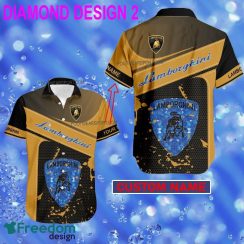 Custom Name Lamborghini Racing Hawaiian Shirt Gold, Diamond, Silver All Over Print For Men And Women - Car Style 2 Lamborghini Car Racing Style DiamondHawaiian Shirt Personalized