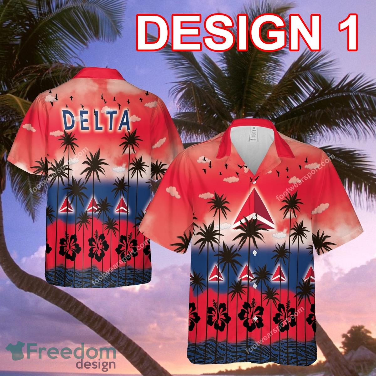 Delta Air Lines Premium Brand 3D Hawaiian Shirt Gift For Fans - Delta Air Lines Style 1 Hawaiian Shirt Tree Summer