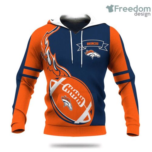 Denver Broncos Flame Ball NFL Hoodie 3D All Over Print Keep Warm For Men And Women Product Photo 1