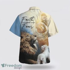 Faith Over Fear AOP Hawaiian Shirt Summer Holiday Gift Jesus Lion And Lamb 3D Printing Summer Beach Shirt Hawaiian Shirts Product Photo 2