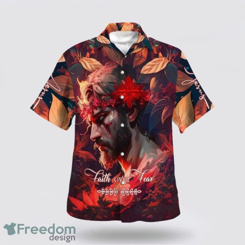 Faith Over Fear Jesus 3D Printing Summer Beach Shirt Hawaiian Shirts Product Photo 1