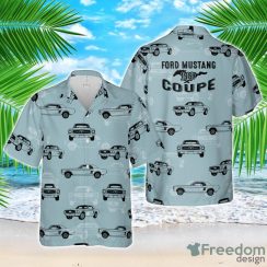 Ford Mustang 1967 Coupe Silhouette Hawaiian Shirt Aloha Beach Shirt