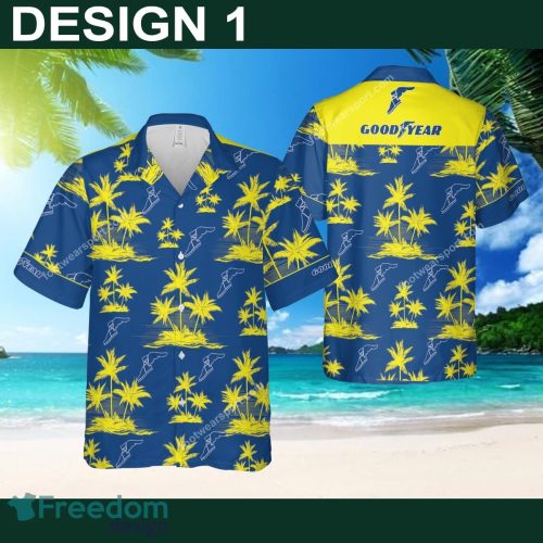 Goodyear Contemporary New Hawaiian Shirt Coconut Tree Pattern For Men And Women - Brand Style 1 Goodyear Hawaiian Shirt Coconut Tree Pattern