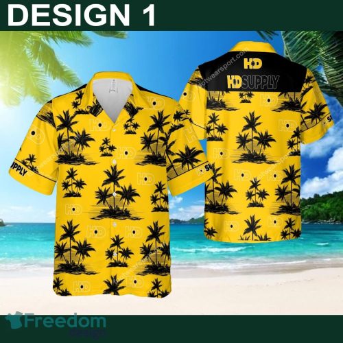 Hd Supply Colorful Logo 3D Hawaiian Shirt Coconut Tree Pattern Gift For Fans - Brand Style 1 Hd Supply Hawaiian Shirt Coconut Tree Pattern